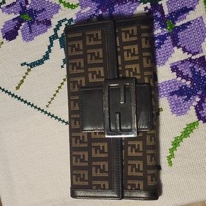 Fendi Zucchino Print XL Bi-Fold Wallet